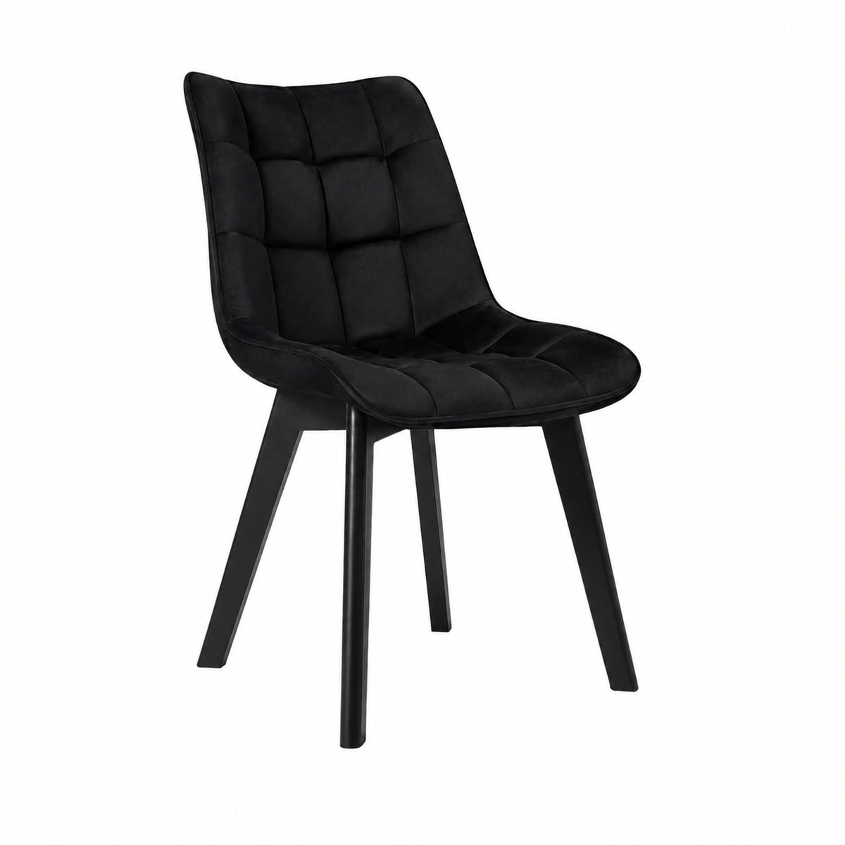 Sedie Moderne da Sala Pranzo Poltroncina da Cucina Poltrona in Velluto Senza Braccioli Gambe in Legno Nero 0656BY-4