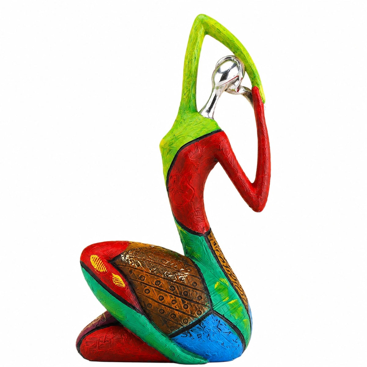 Scultura di donna di arte astratta, statua colorata con personaggio yoga, per decorazione moderna della casa, statuetta fatta a mano con espressivo