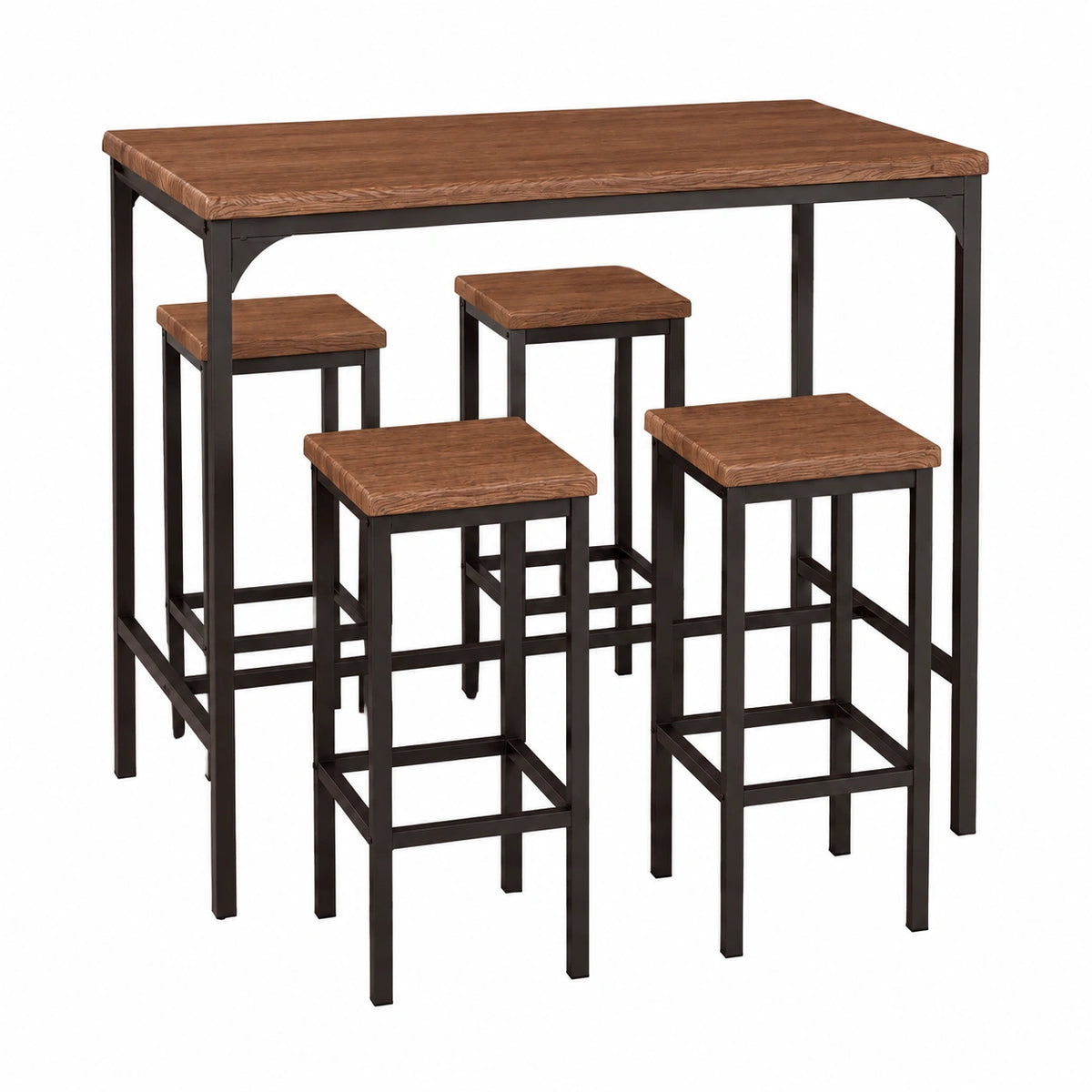 Tavolo Alto e spazioso con 4 sgabelli bar per Cucina, tavolo da cucina, adatto da interno o esterno solo sotto gazebo tenda terrazza (FIRENZE 110 ×