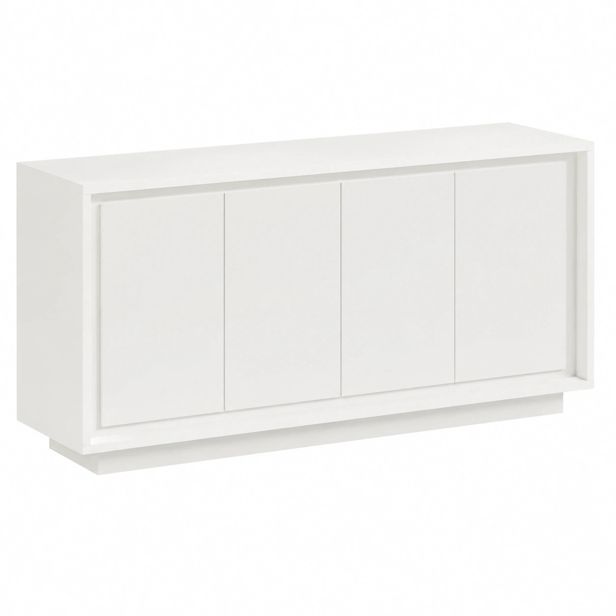 Madia con 4 Ante in Italy, Credenza Contenitore Collezione Sky per Soggiorno Cucina Ingresso Sala da Pranzo Mobile moderno originale - Bianco laccato