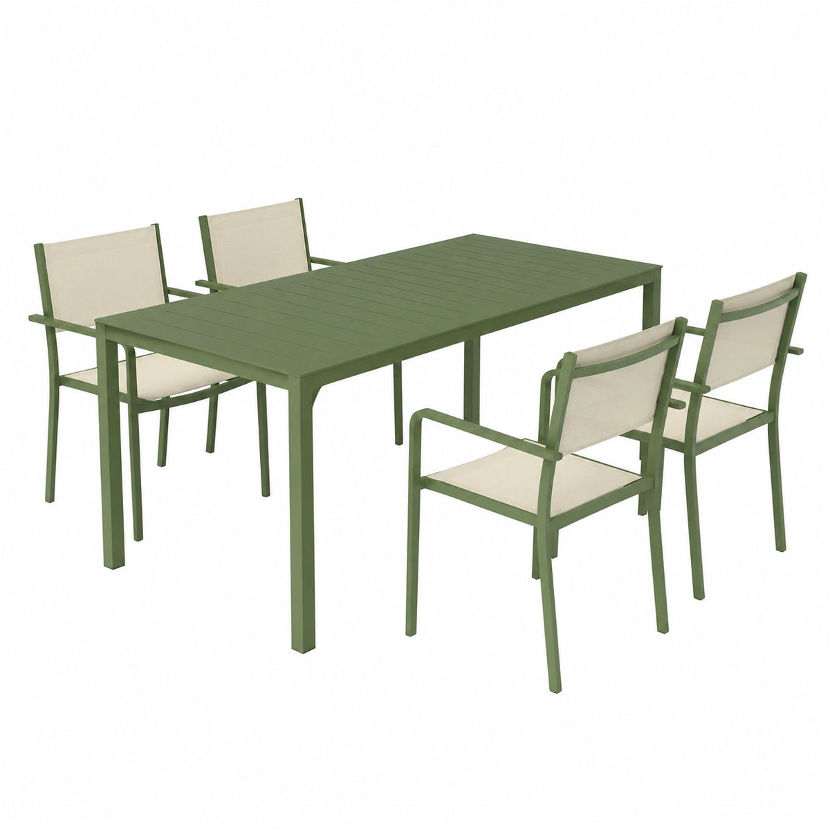 Salone Negozio Online set da pranzo per esterno giardino completo di tavolo e 4 sedie modello MINIMAL