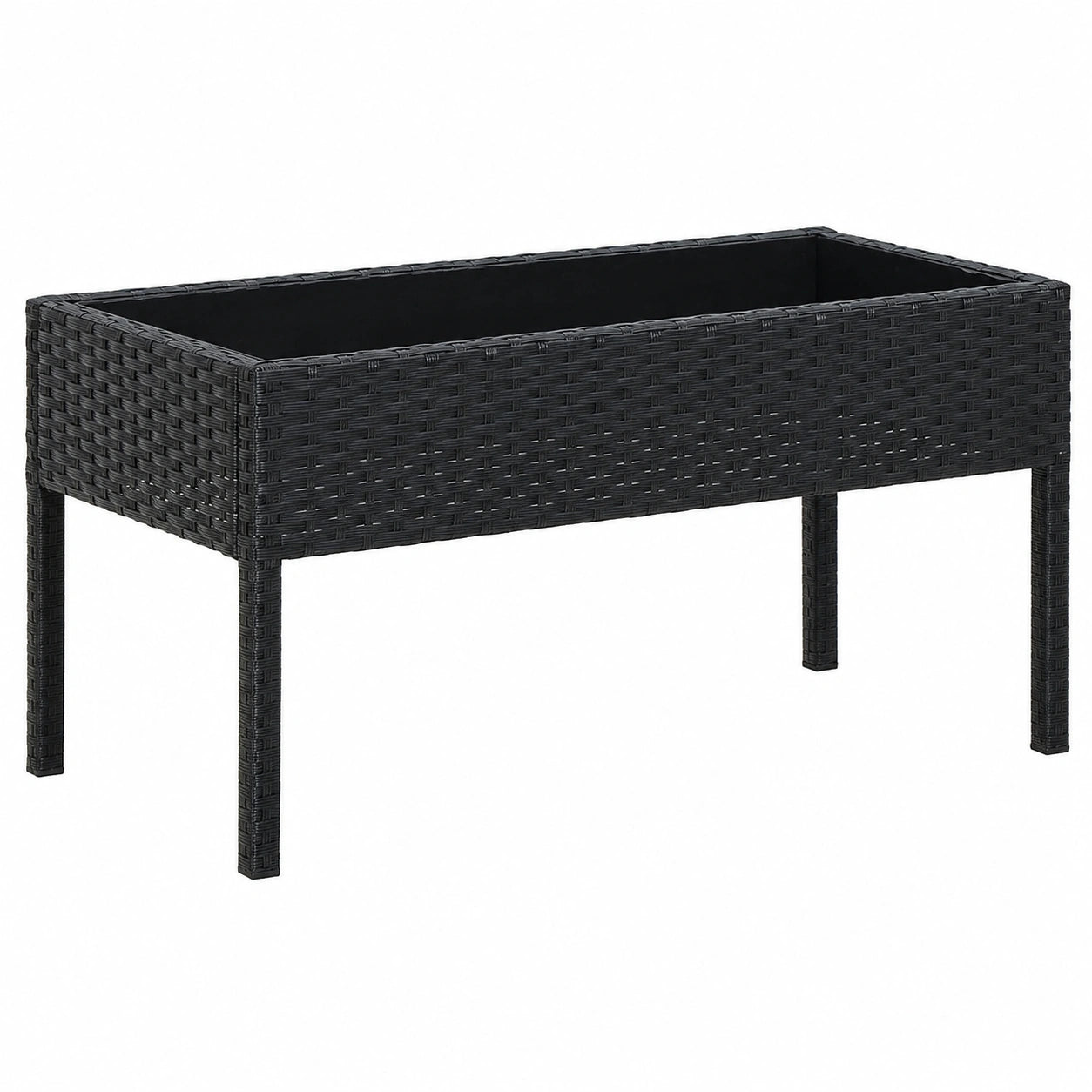 Tavolo da Giardino Elegante Moderno Robusto Arredi Tavola Mobili per Esterni Interni Arredamento Nero 75 × 40 × 37 cm in Polyrattan