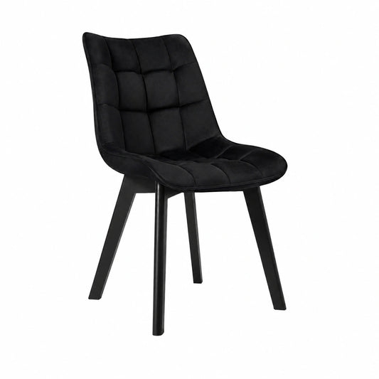 Sedie Moderne da Sala Pranzo Poltroncina da Cucina Poltrona in Velluto Senza Braccioli Gambe in Legno Nero 0656BY-4