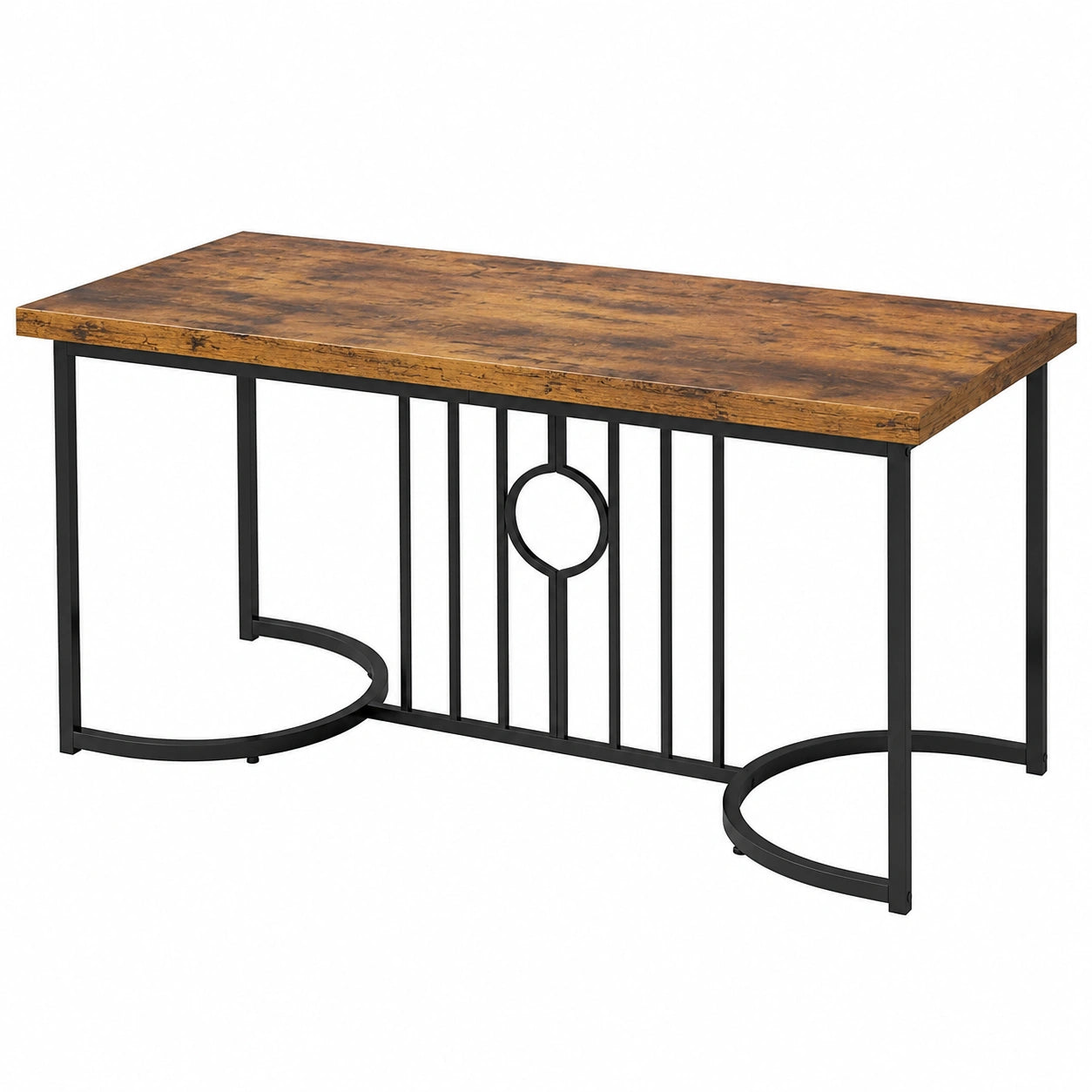 Tavolo da Pranzo 180 × 79 × 75 cm per 6-8 Persona, Tavolo Cucina Rettangolare in Legno con Struttura in Metallo per Sala da Pranzo e Ufficio, Portata