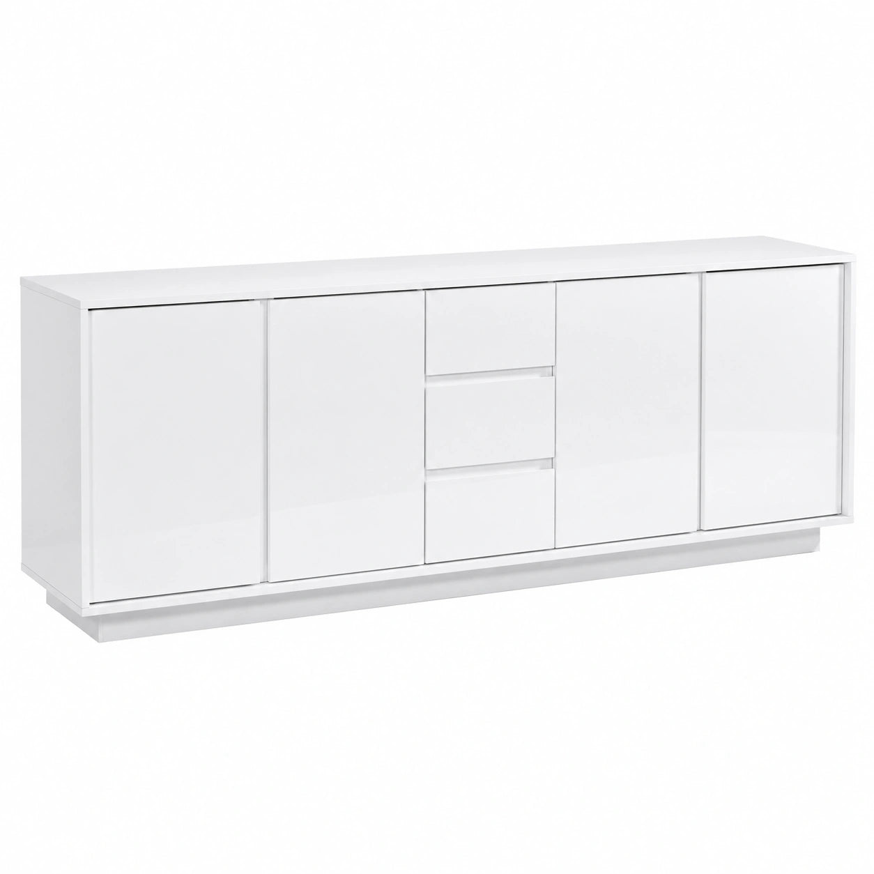 Madia con 4 Ante e 3 Cassetti in Italy, Credenza Contenitore Collezione Ice per Soggiorno Cucina Ingresso Sala da Pranzo, moderno originale Bianco